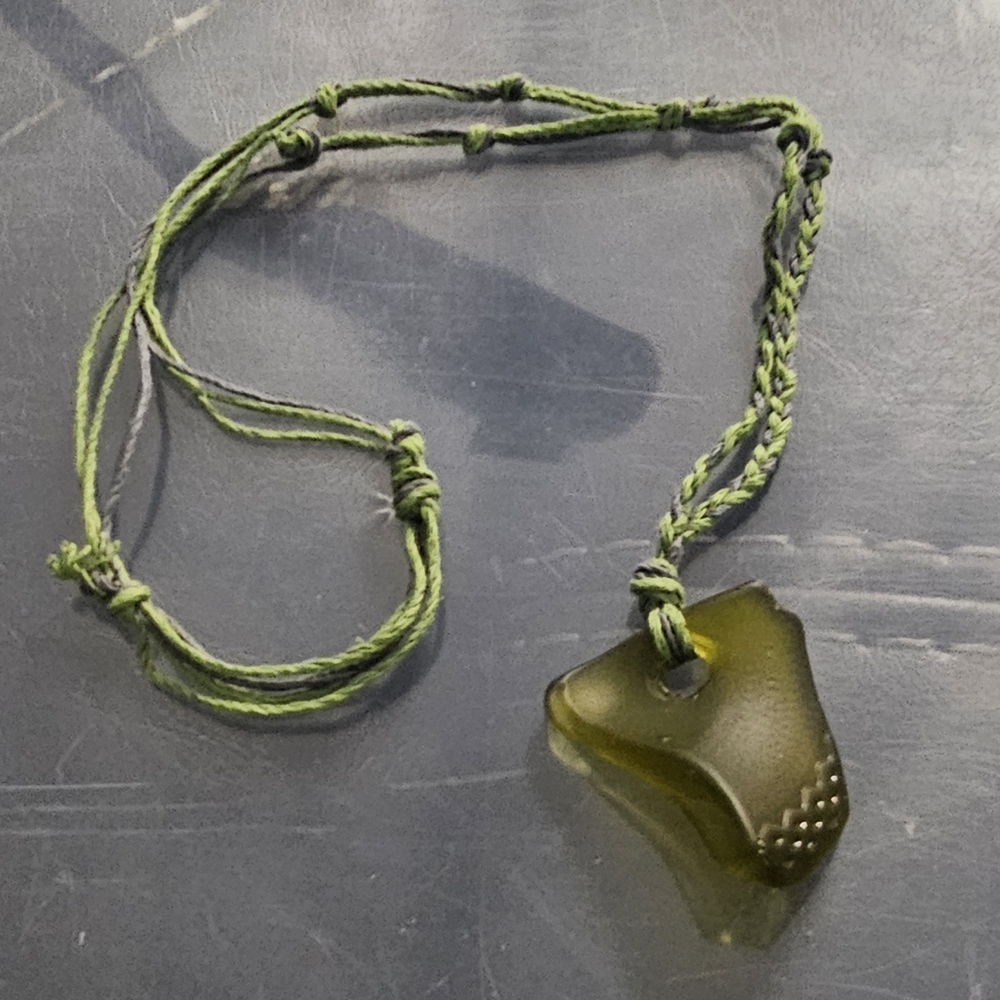 Adjustable Macrame Tumbled Bottle Bottom Necklace
